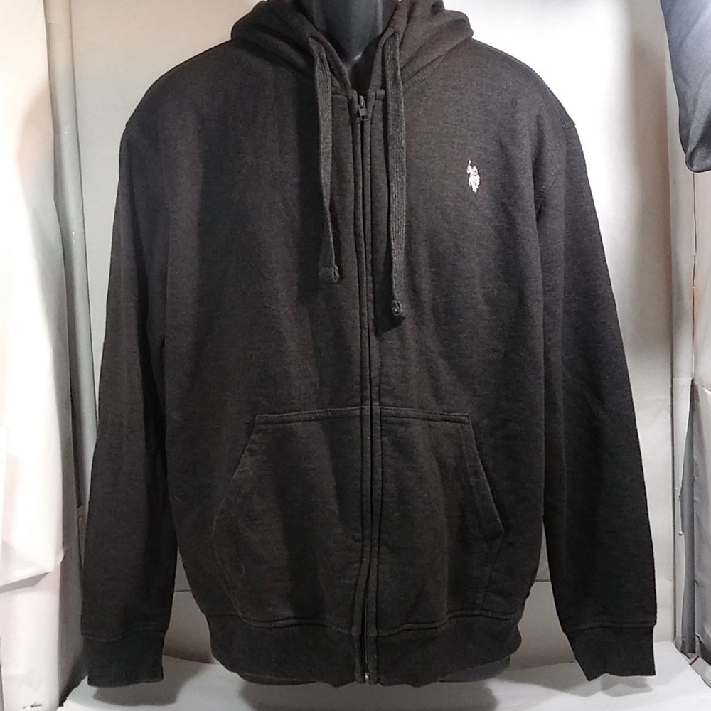 Med US Polo Assn Dark Grey Hoodie Sweater Jacket